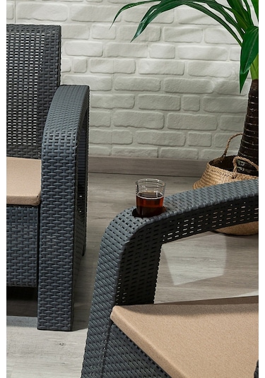 Olimpos 3+1+1+s Balkon&teras Bahçe Mobilyası / Antrasit