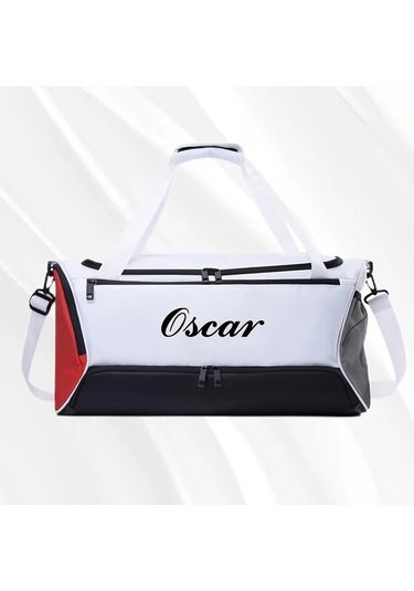 Sandwich Motion003 Kişiselleştirilebilir Büyük Kapasiteli Spor Bagaj Çantası Islak Kuru Bölmeli Siyah Siyah