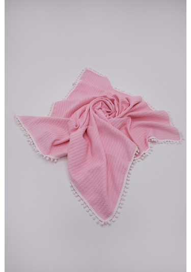 %100 Pamuk Cherry Bebek Battaniyesi Pamuklu Pike 100x120 - Pembe
