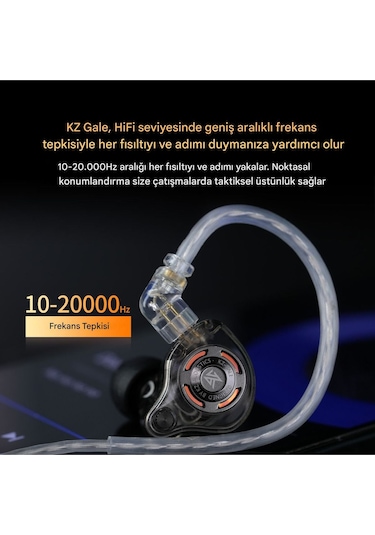 Kz Gale Kulak İçi Monitör Çift Mikrofonlu Oyuncu Kulaklığı Gale