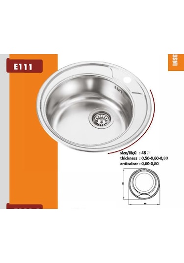 Ekosan K - 48 Paslanmaz Eviye + Sifon