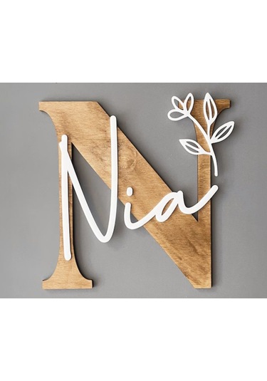 İsme Özel Çocuk ve Bebek Odası Harf Üzeri İsimli Kapı ve Duvar Kapı Süsü Pano İsimlik