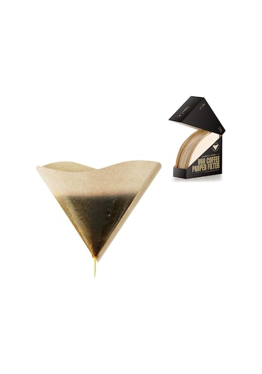 Honmex Doğal Ahşap Kâğıdı Filtre Kağıtları - V Tipi Konik, Beyazlatma Yok, 2-4 Bardak, Drip Kahve Makinesi Ve Filtre Bardak Uyumlu, 100 Adet Beyaz