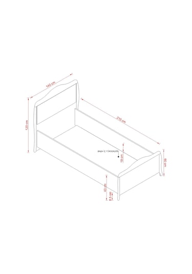 Meltem Kids Prestij Krem Genç Odası Tek Kişilik Amortisörlü Karyola 120x200 Cm