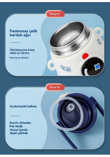 Novahub Yalıtımlı Su Roket Pipet Paslanmaz Ördek Öğrenci Mor Mor Karikatür Kapasiteli Gagası Çocuk Çelik Büyük Bardağı 316 Nh Mor