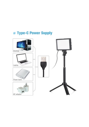 Andoer Masaüstü Fotoğrafçılığı 15w Led Video Işık Seti Siyah 2 Paket Siyah