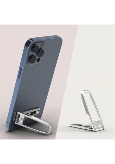 Cbtx Alüminyum Alaşımlı Yapışkan Braket Cep Telefonu Standı Katlanır Kickstand Cep Telefonu Desteği - Gümüş