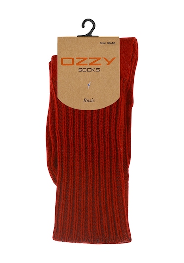 Ozzy Socks Soft Touch Kışlık Kadın Yünlü Uyku Çorabı Bordo