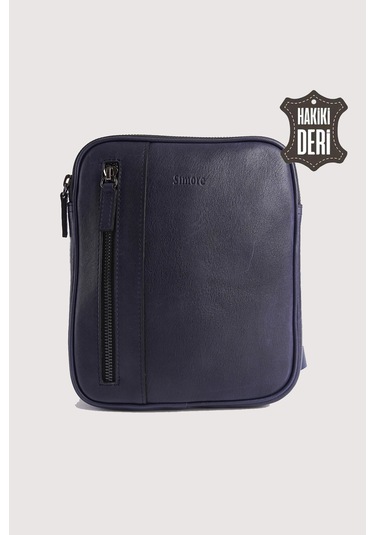 Hakiki Deri Erkek Postacı Çantası Lacivert Smr9250 Lacivert