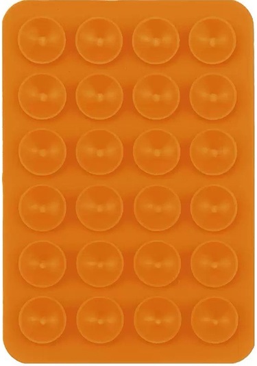 2adet Küçük Vakumlu Öpücüklü 02 Çift Taraflı Silikon Telefon Tutucu Turuncu