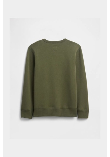 Gap V-fa Logo Çocuk Sweatshirt Haki
