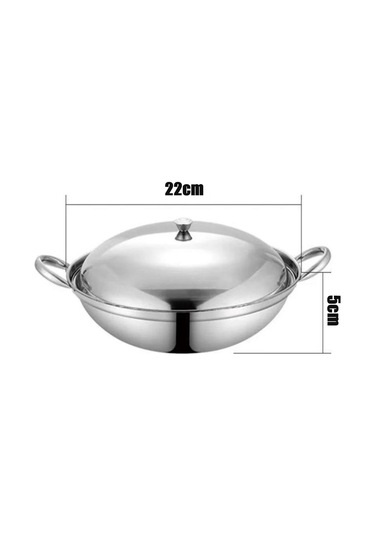 Suntek Yürüyüş Piknik Açık 22cmx6cm Için Kapaklı Tencere Gri