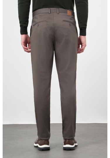 Koyu Haki Düz Armürlü Pamuklu Yan Cep Comfort Fit Casual Pantolon 1003245164 Koyu Haki