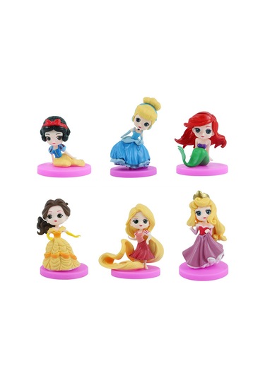 Monyee Pratik Ve Dayanıklı Plastik Prenses Figürleri - 8 Farklı Oturmuş Kraliçe Desenli Pasta Dekorasyonu Toplu Satış