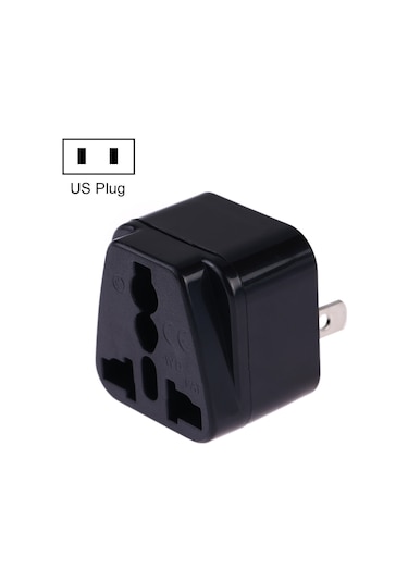 Taşınabilir Evrensel Soket - Abd Fiş Güç Adaptörü Seyahat Şarj Cihazı Siyah