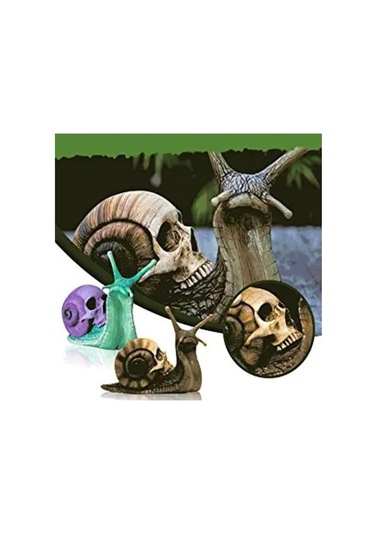 Novahub Salyangoz Kafatası Heykel Bahçe Heykeli Salyangoz Heykelcik İskelet Salyangoz Reçine El Sanatları Gotik Dekorasyon Ev Dekorasyon Süsler C C