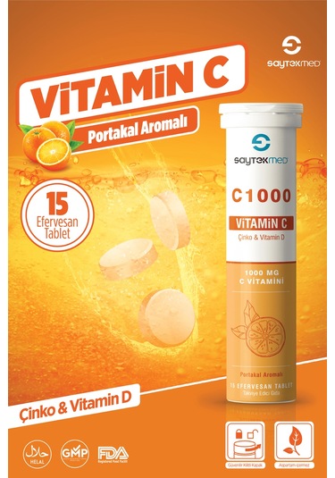 C1000 Vitamin C Vitamin D ve Çinko İçeren Takviye Gıda