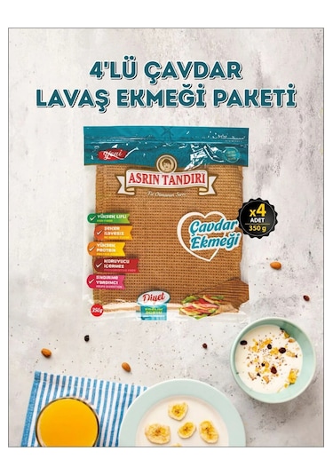 Asrın Tandırı Çavdar Lavaş Ekmeği 4 x 350 G