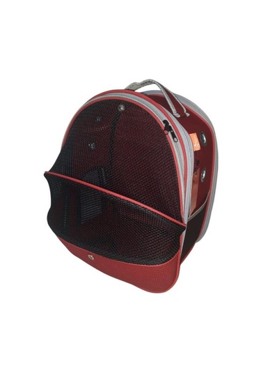 La Vista Yırtılmaz Fileli Paris Kedi, Küçük Köpek Sırt Taşıma Çantası Kırmızı 32-26-40cm