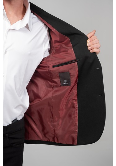 Cekmon Erkek Astarlı Çift Yırtmaçlı Örme Esnek Kumaşdan Yakası Ve Mendili Detaylı Klasik Ceket Çeşitli Çok Renkli