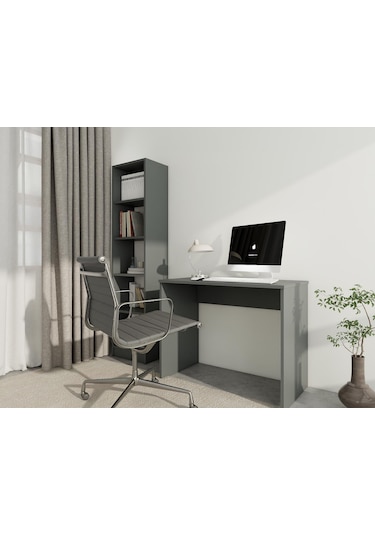 Ofis Çalışma Bilgisayar Masası Koyugri Koyu Gri