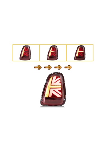 Autogp Mini Cooper R56 Stop Lambası Ledli British Flag 2008 / 2014 Kırmızı