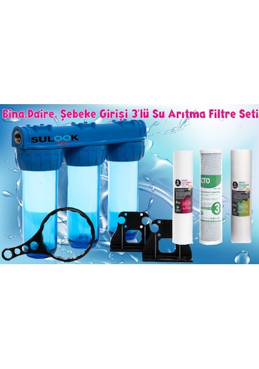 Şebeke Daire Bina Girişi Su Arıtma Sistemi 3Lü Süper Ekonomik Set