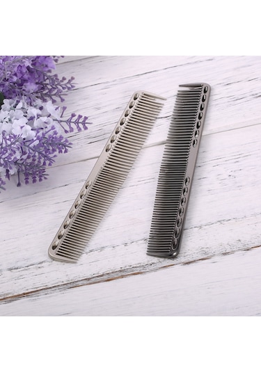 Vkemall Stainless Steel 2'li Fonksiyonel Saç Tarzı: İnce Ve Geniş Dişli, Masaj Ve Saç Büyümesini Teşvik Eden Profesyonel Tarak - Gümüş Küçük Boy