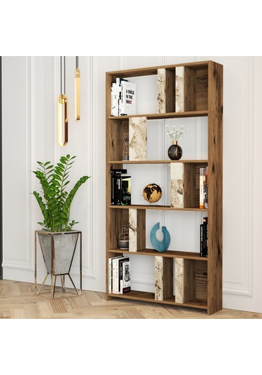 Variant Lima Çalışma Masası Ve Kitaplık Takımı - Ceviz / Beyaz Me Ceviz