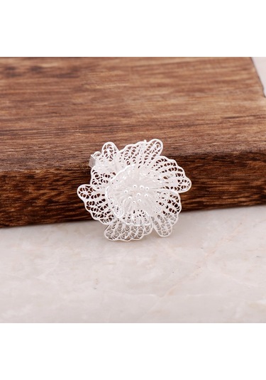 Telkari İşlemeli Gümüş El Yapımı Broş 230