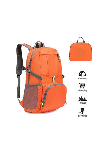 Sırt Çantası, Katlanabilir, Suya Dayanıklı, Hafif Günlük Sırt Çantası, Seyahat İçin Katlanabilir Sırt Çantası, Turuncu Diğer