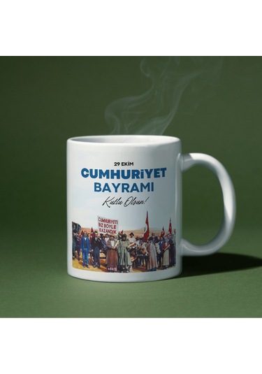 Applucky 29 Ekim Cumhuriyet Bayramı Baskı Kupa Bardak Beyaz