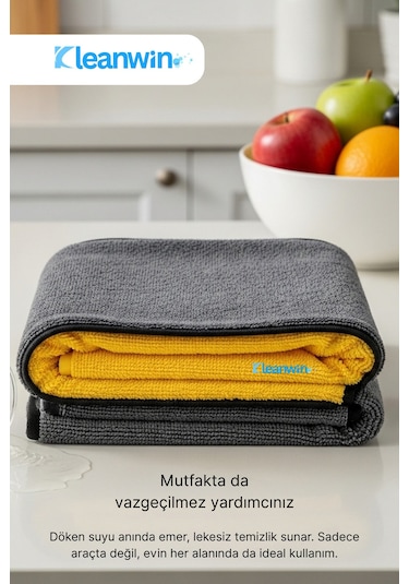 Aquamax Mikrofiber Bez, 800 Gsm Oto Kurulama Havlusu, 50x70 Cm Araç Yıkama Ve Cam Temizlik Bezi