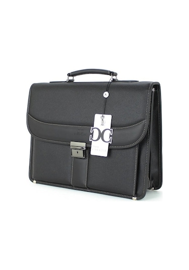 Case Club El Omuz Çantası & Laptop Bölmeli Evrak Çantası 15,6 İnç Kilit Mekanizmalı Siyah