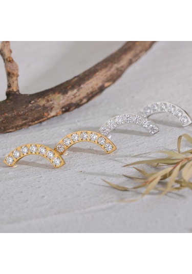 Altın Eetit Narin Parlak Kübik Zirkonya Paslanmaz Çelik Moda Saplama Küpe Minimalist 18k Pvd Kaplama Unisex Takı Erkek Kadın