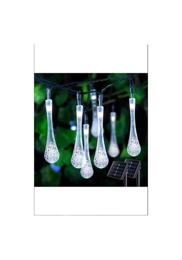 Beyaz Renk 5 Metre 1 Adet Solar Dış Mekan Işıkları Güneş Enerjili Led Işıkları Beyaz