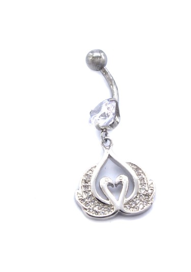 Ferizz 316l Çelik Zirkon Taşlı Kuğu Piercing Prc-122