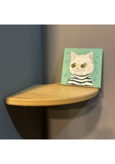 Yuvarlak Köşe Raf, Rafın Kesik Köşesi, Ahşap Yüzer Rustik Raf