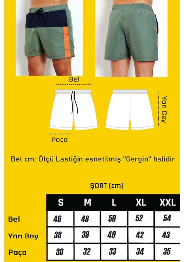 Enrico Ferry Erkek Haki Cepli Hızlı Kuruyan Deniz Şortu Edy2499h