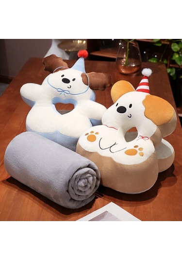 Homyl Ofis Masası Yastık Seyahat Yatak Odası Kanepe Için Çok Kahverengi Kulaklı Battaniye