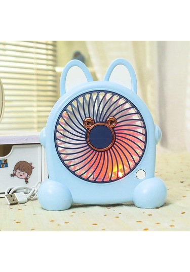 Ling Pan Küçük Fan Usb Şarj Üç Aşamalı Açılı Ayarlanabilir Masaüstü Başucu Ev El Elektrikli Fan Mavi Kaplama Sürümü