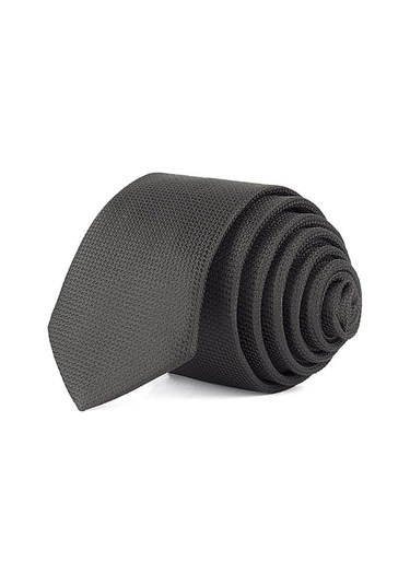Tudors İnce Kendinden Desenli Erkek Kravat - Siyah