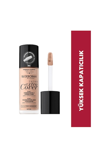 Deborah Milano 24 Ore Extra Cover SPF20 Fdt No:02 Beige Fondöten