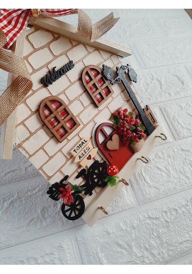 Psacraft Hediye Çeyizlik Taş Desenli Kurdeleli Ahşap 23 X 25 Mdf