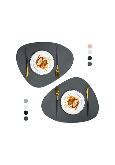 4 Adet Masa Örtüsü Kaymaz Bardak Altlığı Deri Yer, Pembe Mürdüm