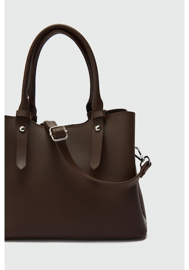 Doop Omuz Çantası Kahve Kahverengi - Siyah - Bej