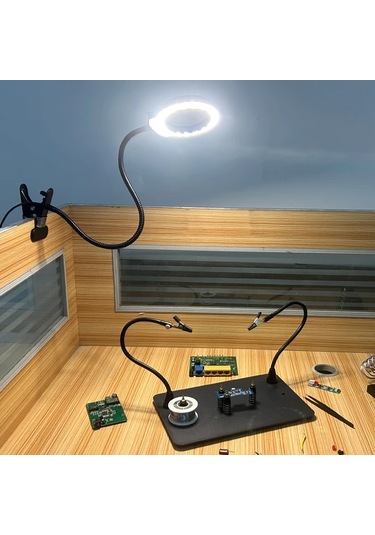 Willowhaven Siyah 5v Usb Led Büyüteçli Lamba, 5 Renk, 10 Parlaklık, Mengeli