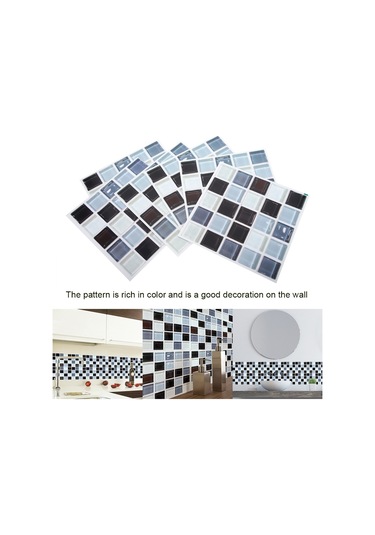 Yaleker Pvc 3d Mozaik Duvar Sticker, Otomatik Yapışkan, Dekoratif, Kolay Kurulum, Dayanıklı, Banyo/mutfak Uygun Diğer