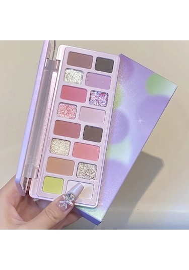 16 Renkli Glitter Pembe Göz Farı Dumanlı Pırıltılı Mavi Yeşil Sedefli Elmas 03 01