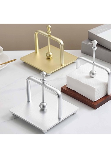 Homyl Peçetelik Metal Dekoratif İçecek Peçete Kutusu Yemek Siyah